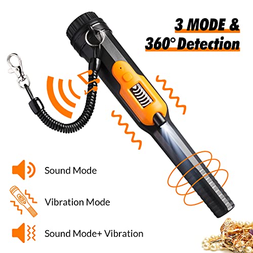 LCD Display Pinpointer Metal Detector Probe - Waterproof, 3 Modes