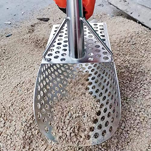 Stainless Steel Sand Scoop with Hexahedron Holes & Gloves