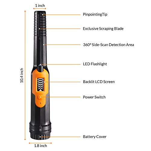 LCD Display Pinpointer Metal Detector Probe - Waterproof, 3 Modes