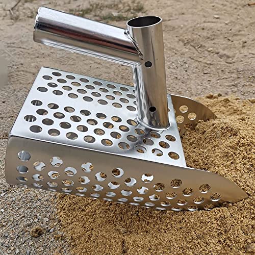 Stainless Steel Sand Scoop with Hexahedron Holes & Gloves