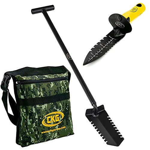 CKG Heavy Duty Double Serrated Edge Metal Detector Digging Shovel