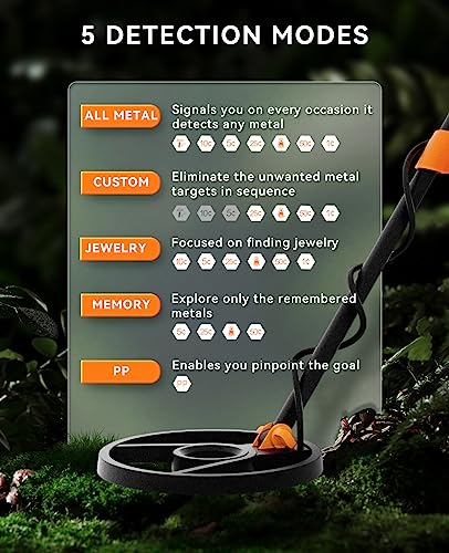 SUNPOW Professional Waterproof Gold Metal Detector - 5 Modes