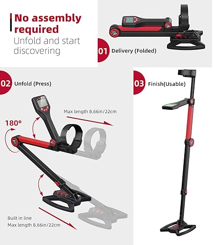 DetectTrek Kids Foldable Waterproof Metal Detector Kit, TX-430