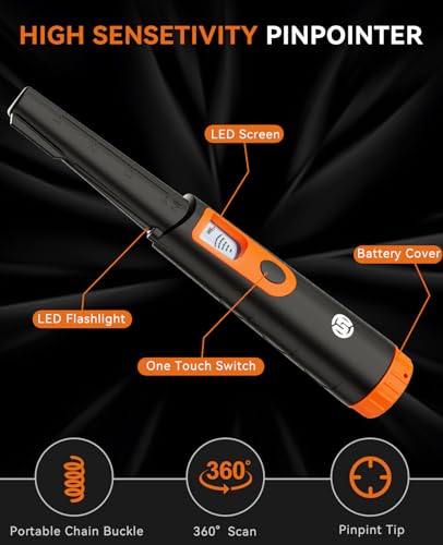 SUNPOW Waterproof Metal Detector Pinpointer with LCD Screen