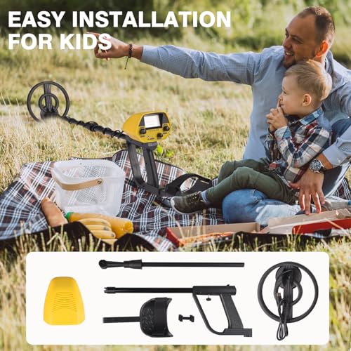 Yellow Wedigout Metal Detector with Adjustable Length