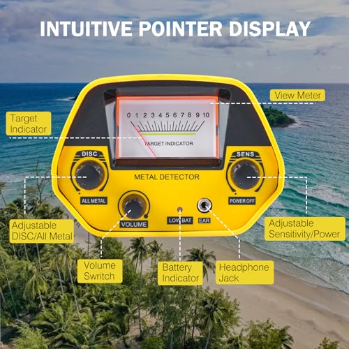 Yellow Wedigout Metal Detector with Adjustable Length