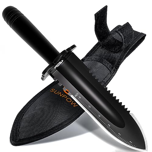 SUNPOW Heavy Duty Double Serrated Edge Metal Detector Shovel
