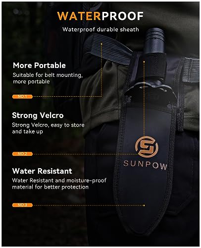 SUNPOW Heavy Duty Double Serrated Edge Metal Detector Shovel