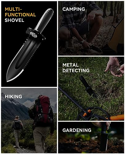 SUNPOW Heavy Duty Double Serrated Edge Metal Detector Shovel
