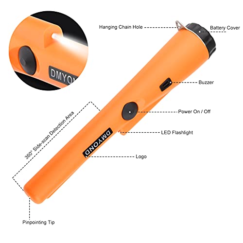 Professional Waterproof Pin Pointer Metal Detector - Orange