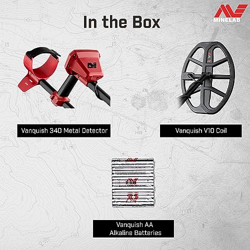 Minelab Vanquish 340 Multi-Frequency Metal Detector with V10