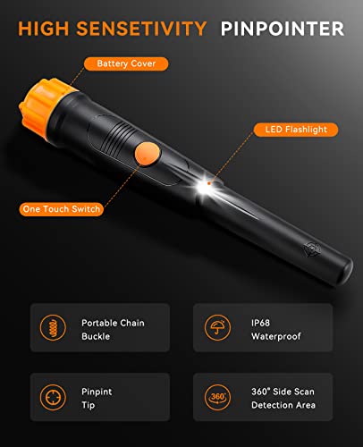 SUNPOW Waterproof Metal Detector Pinpointer with Holster