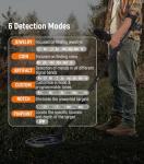 DetectTrek Metal Detector for Adults, 10 Sensitivity, 6 Modes