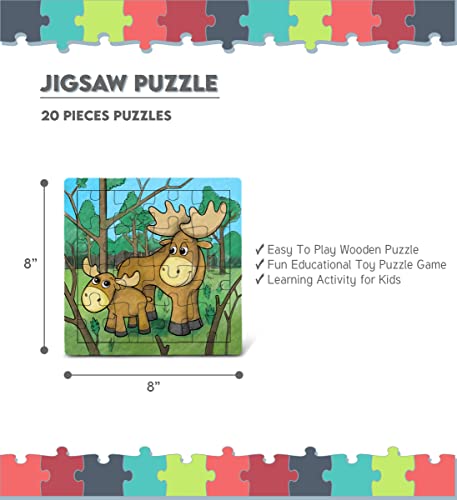 Moose Jigsaw Puzzle: Easy & Fun 20-Piece Game