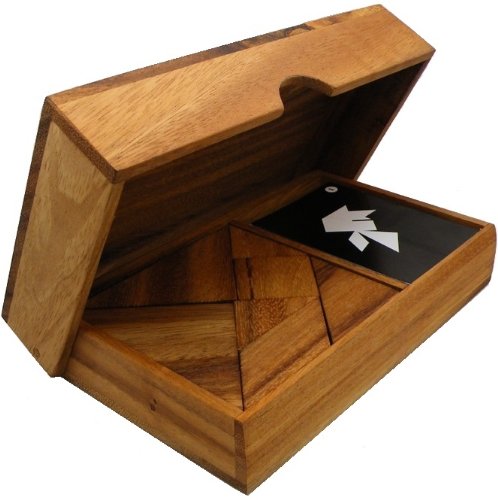Wooden Tangram Puzzle Set with Play Cards