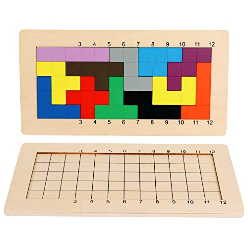 Wooden Pentominoes Math Brainteaser Puzzle - Family Board Games