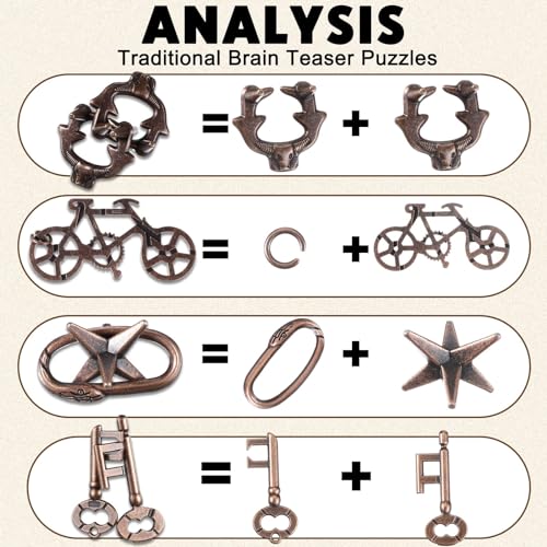 9-Piece Metal Brain Teaser Puzzles for Adults