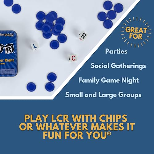 LCR Dice Game in Blue Tin