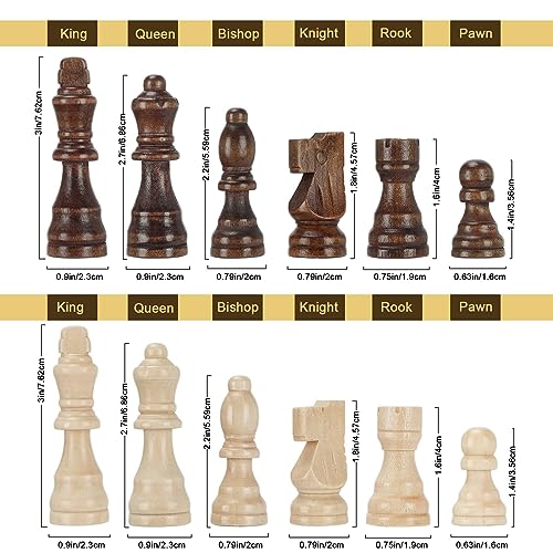 15" Magnetic Wooden Chess Board Set for Adults and Kids