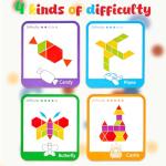 LovesTown 209 PCS Wooden Geometric Pattern Blocks