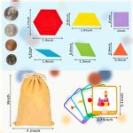 LovesTown 209 PCS Wooden Geometric Pattern Blocks