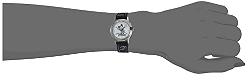 Mickey Mouse White Dial Black Strap Watch for Women