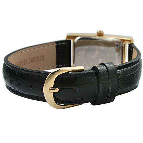 Peugeot Women's Gold Plated Rectangular Tank Case Watch