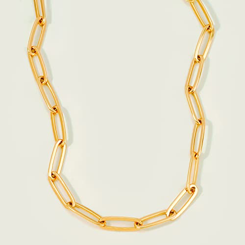 MEVECCO Gold Paperclip Chain Oval Link Bracelet