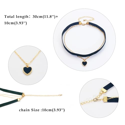 Black Heart Necklace: Gothic Vintage Choker for Women