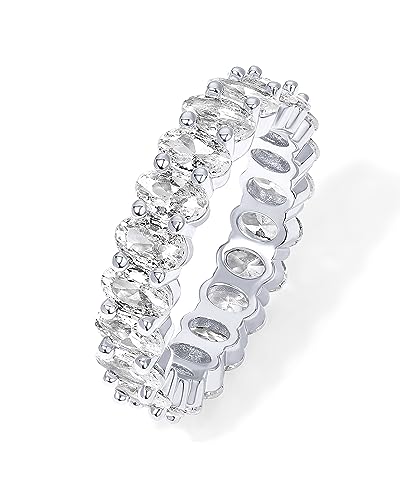 PAVOI 14K White Gold Oval CZ Love Ring