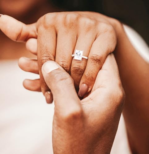 4CT Radiant Cut CZ Engagement Anniversary Ring, Size 8