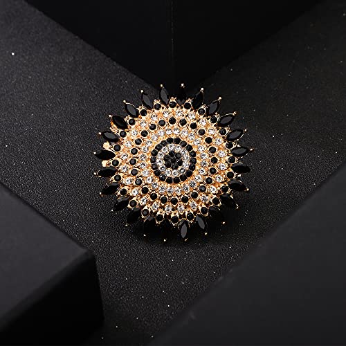 YERTTER Boho Gold Black Gemstone Statement Ring