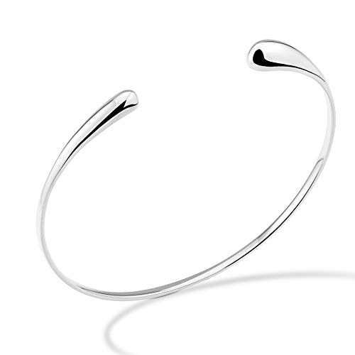 Miabella Handmade Italian Thin Adjustable Teardrop Cuff Bracelet