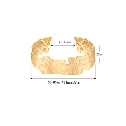 Boho 18K Gold Plated Wide Cuff Bracelet