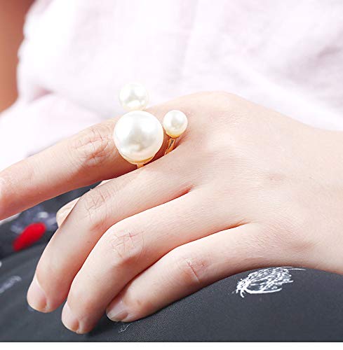 Cicod Vintage Pearl Cluster Full Finger Ring Women