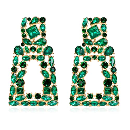 Crystal Geometric Dangle Earrings by KELMALL COLLECTION