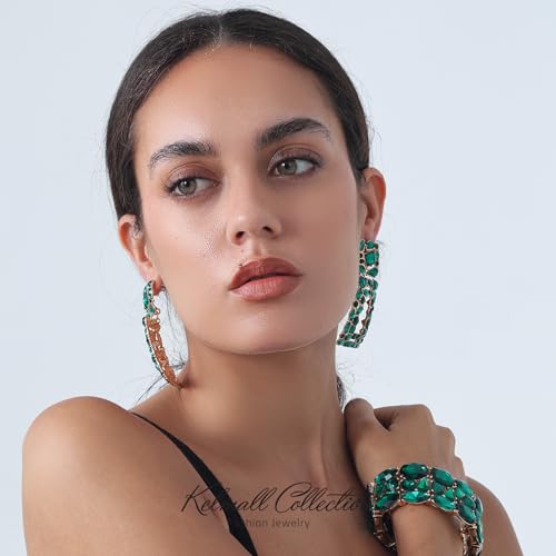 Crystal Geometric Dangle Earrings by KELMALL COLLECTION