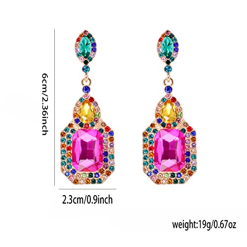 Vintage Crystal Cluster Dangle Earrings for Women