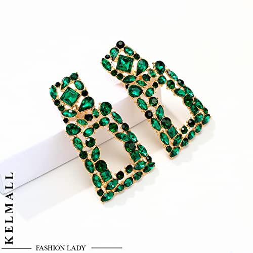 Crystal Geometric Dangle Earrings by KELMALL COLLECTION