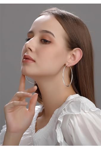 Gold and Silver Hoop Earrings Set for Women