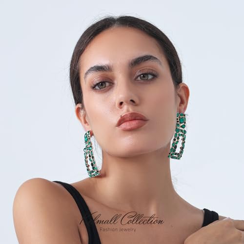 Crystal Geometric Dangle Earrings by KELMALL COLLECTION