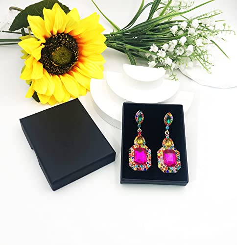 Vintage Crystal Cluster Dangle Earrings for Women