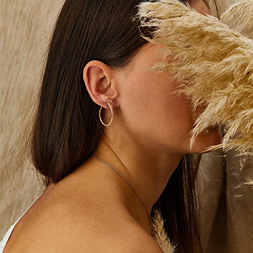 Gold Snake Huggie Hoop Earrings for Women