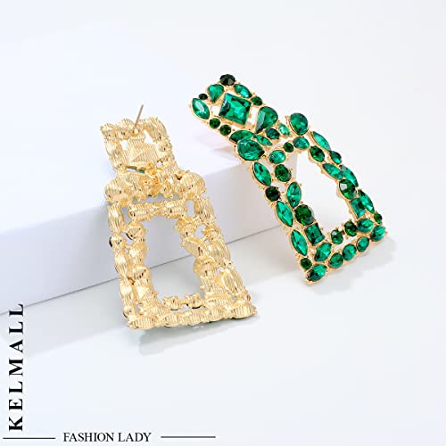 Crystal Geometric Dangle Earrings by KELMALL COLLECTION
