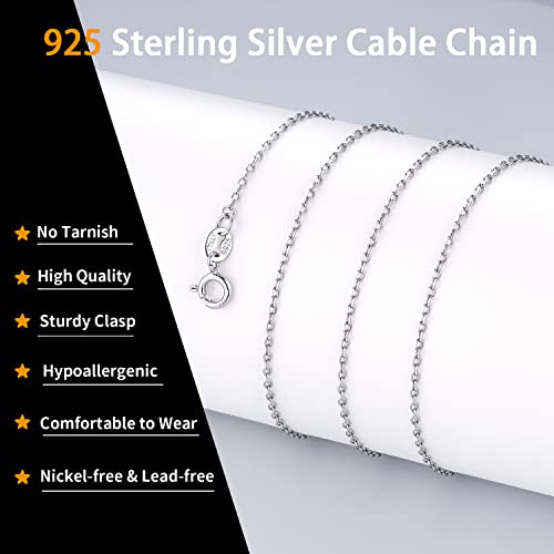 925 Sterling Silver Chain Necklace for Women - 14 Inch
