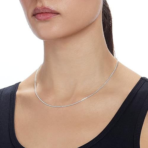 Sterling Silver Box Chain Necklace 18" - Amazon Essentials