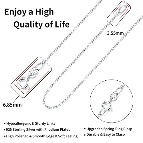 925 Sterling Silver Chain Necklace for Women - 14 Inch