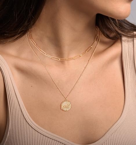 Gold Plated Layered Initial Necklace - A to Z