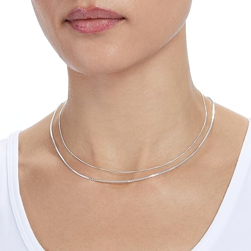 Sterling Silver Box Chain Necklace 18" - Amazon Essentials