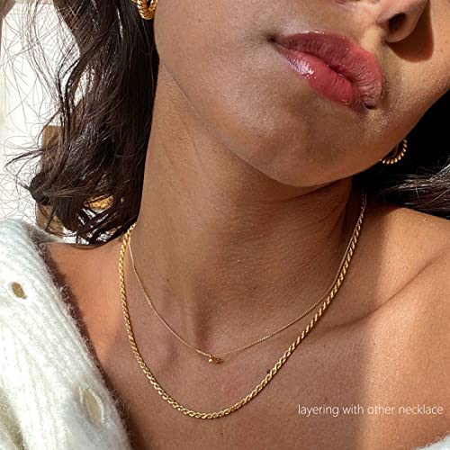 Freekiss Herringbone Gold Necklace: Layered Chunky Chain